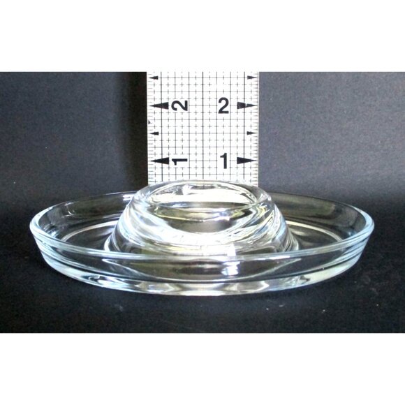 Set Of 4 Clear Glass Stackable Egg Cups With Oval Saucer - Picture 5 of 6